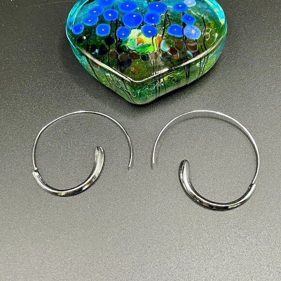 Silver Tone Spiral Earrings in Silver #1241silver - Picture 10 of 11